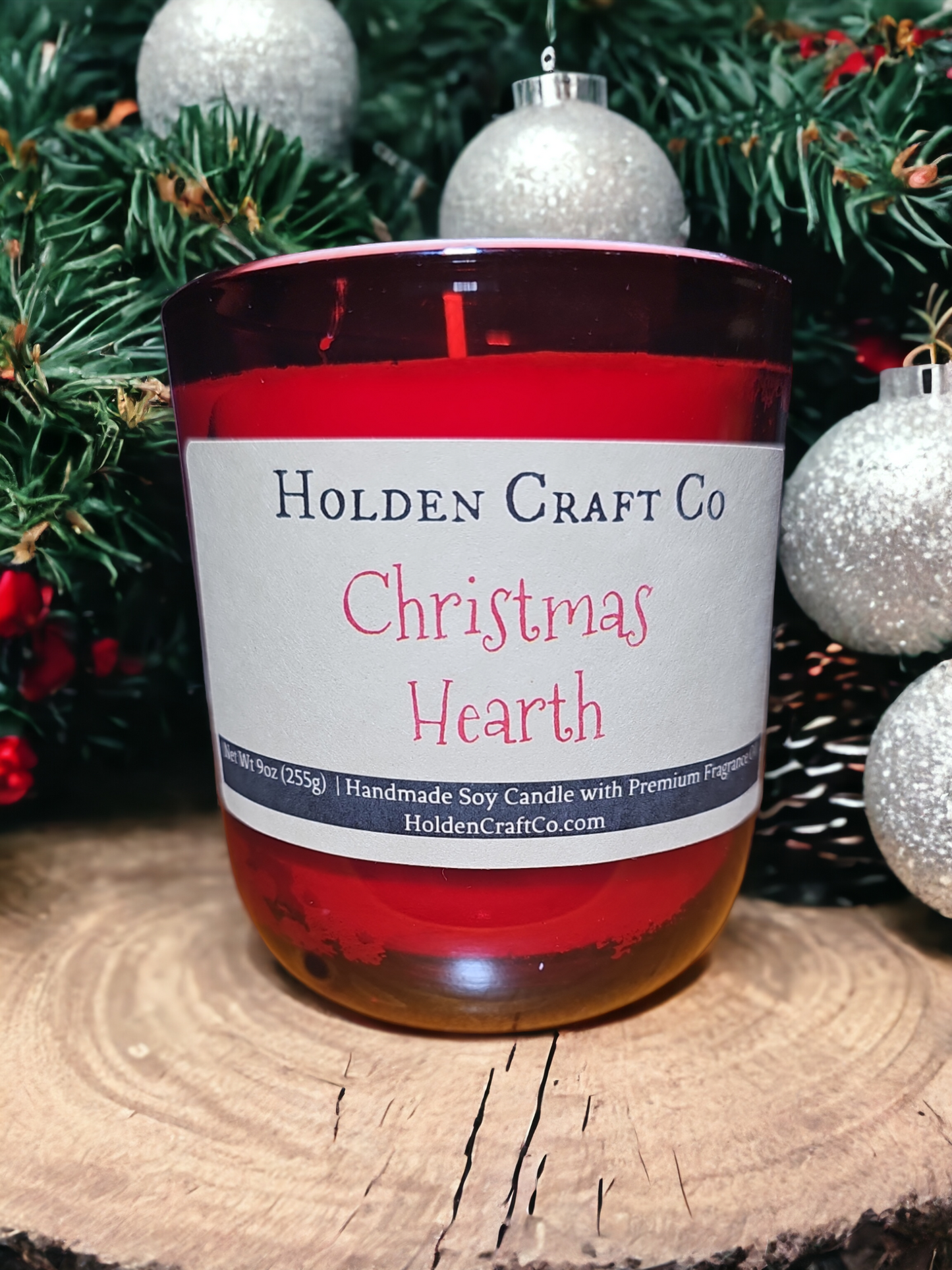 Christmas Hearth - 9oz - Handmade soy wax candle
